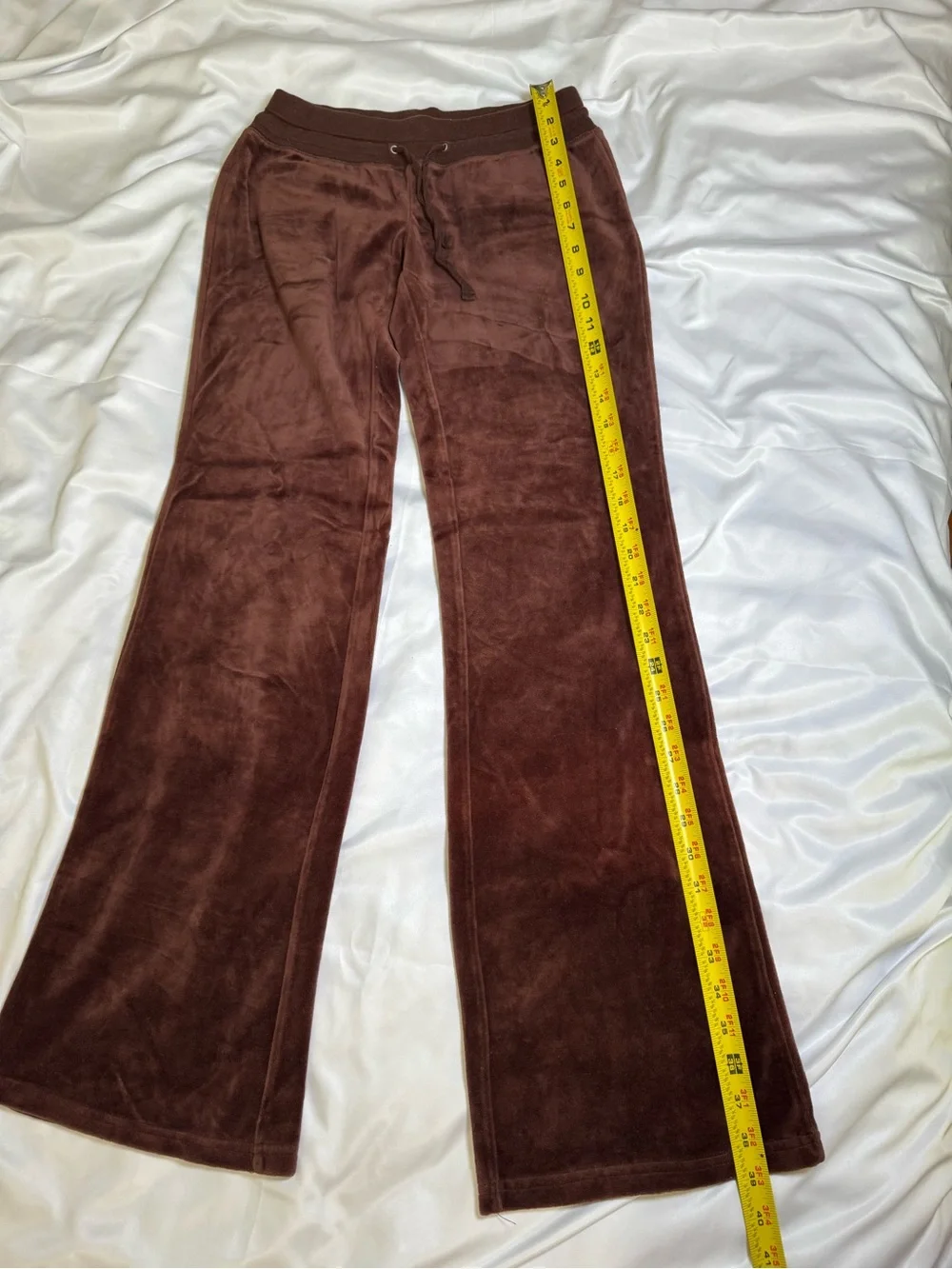 Blu Chic Cozy Brown Velour Flared Lounge Pants, Women’s Small
